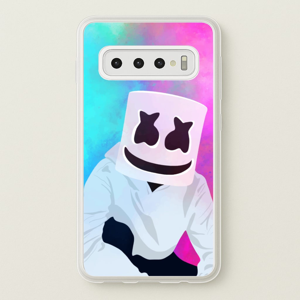 Rainbow White Helmet DJ - Marshmello Phone Case for Galaxy S10 Plus