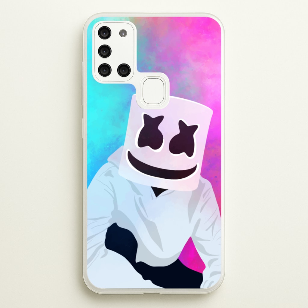 Rainbow White Helmet DJ - Marshmello Phone Case for Galaxy A21s