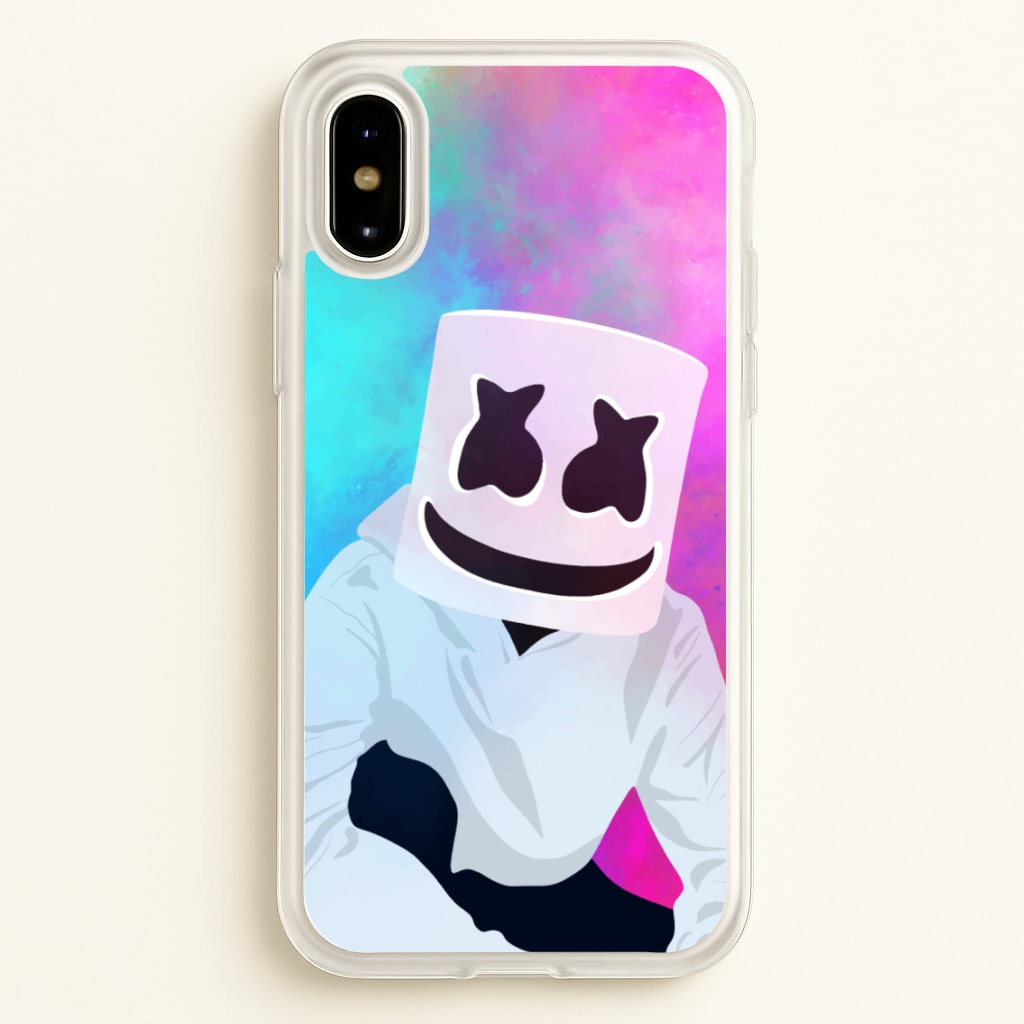 Rainbow White Helmet DJ - Marshmello Phone Case for iPhone X / XS