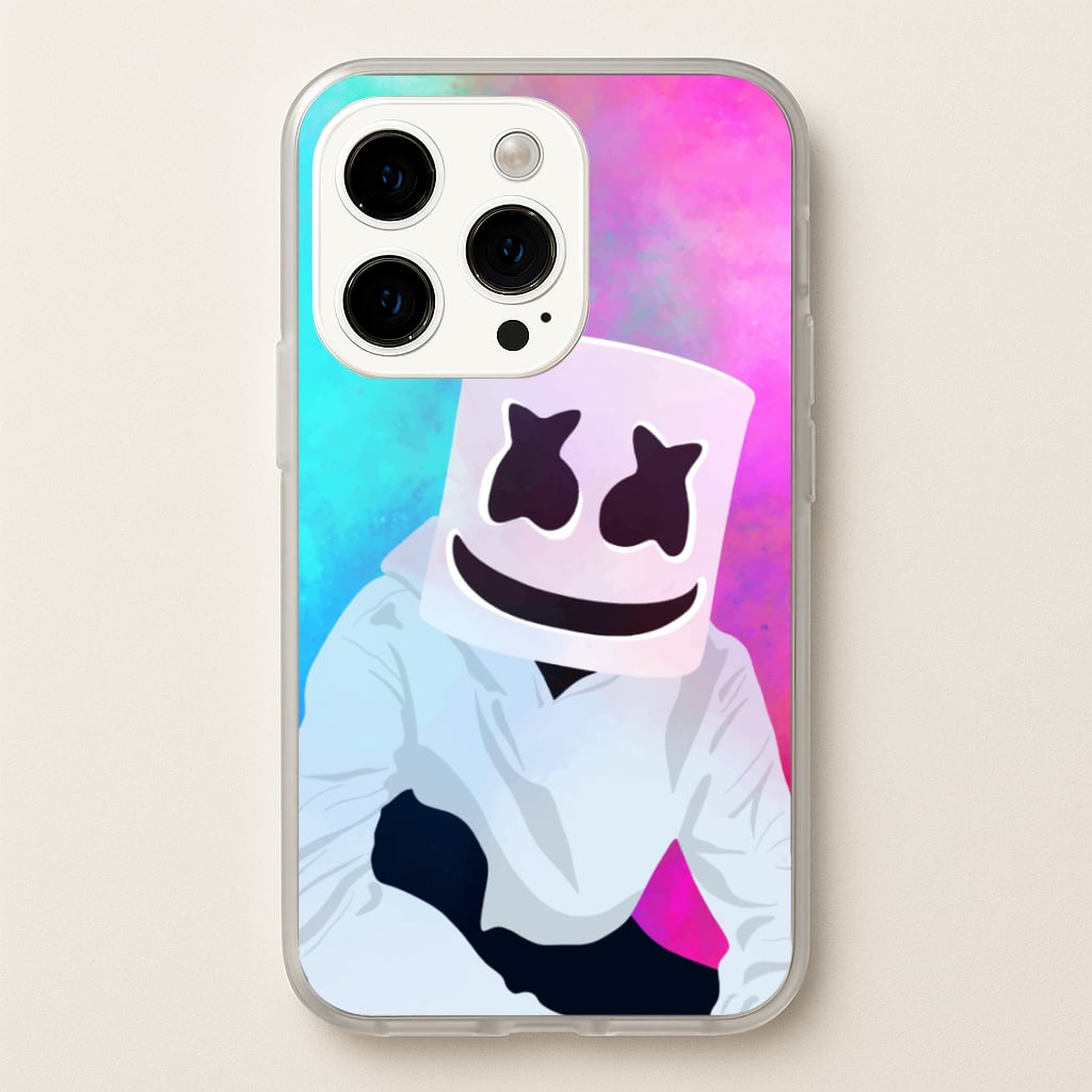 Rainbow White Helmet DJ - Marshmello Phone Case for iPhone 15 Pro