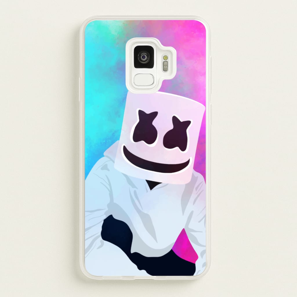 Rainbow White Helmet DJ - Marshmello Phone Case for Galaxy S9