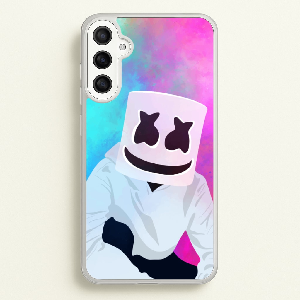 Rainbow White Helmet DJ - Marshmello Phone Case for Galaxy A34