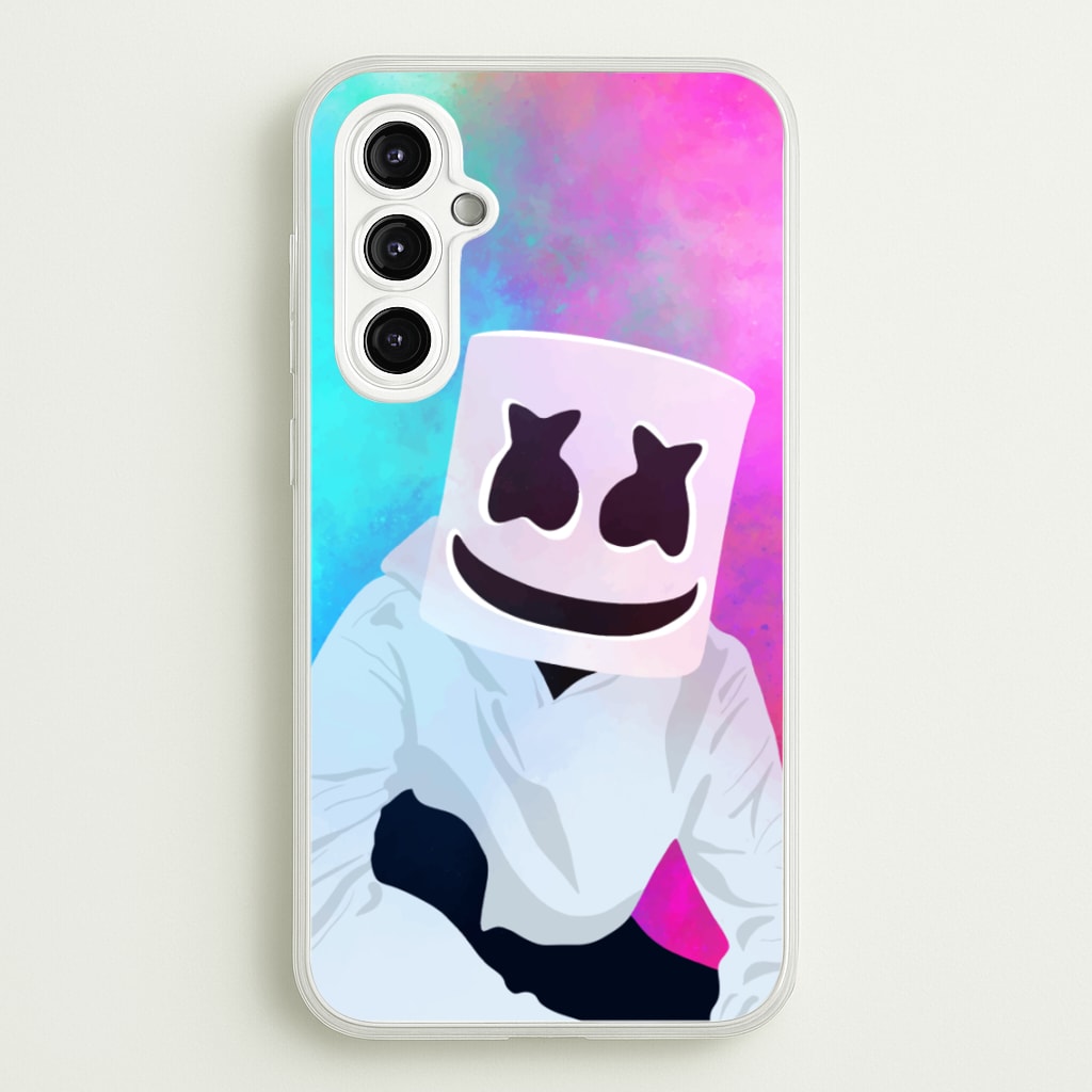 Rainbow White Helmet DJ - Marshmello Phone Case for Galaxy A14