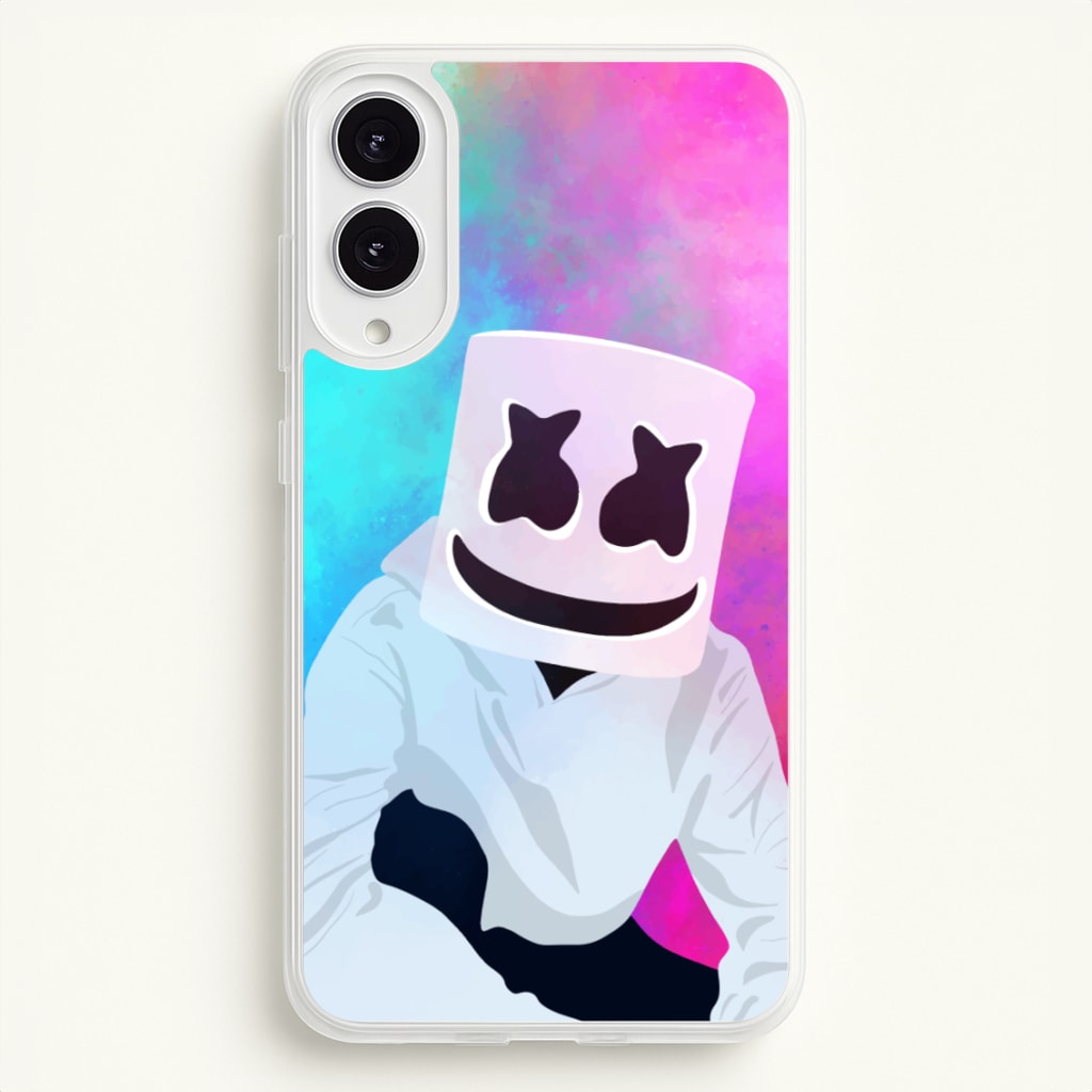 Rainbow White Helmet DJ - Marshmello Phone Case for Galaxy S25 Edge