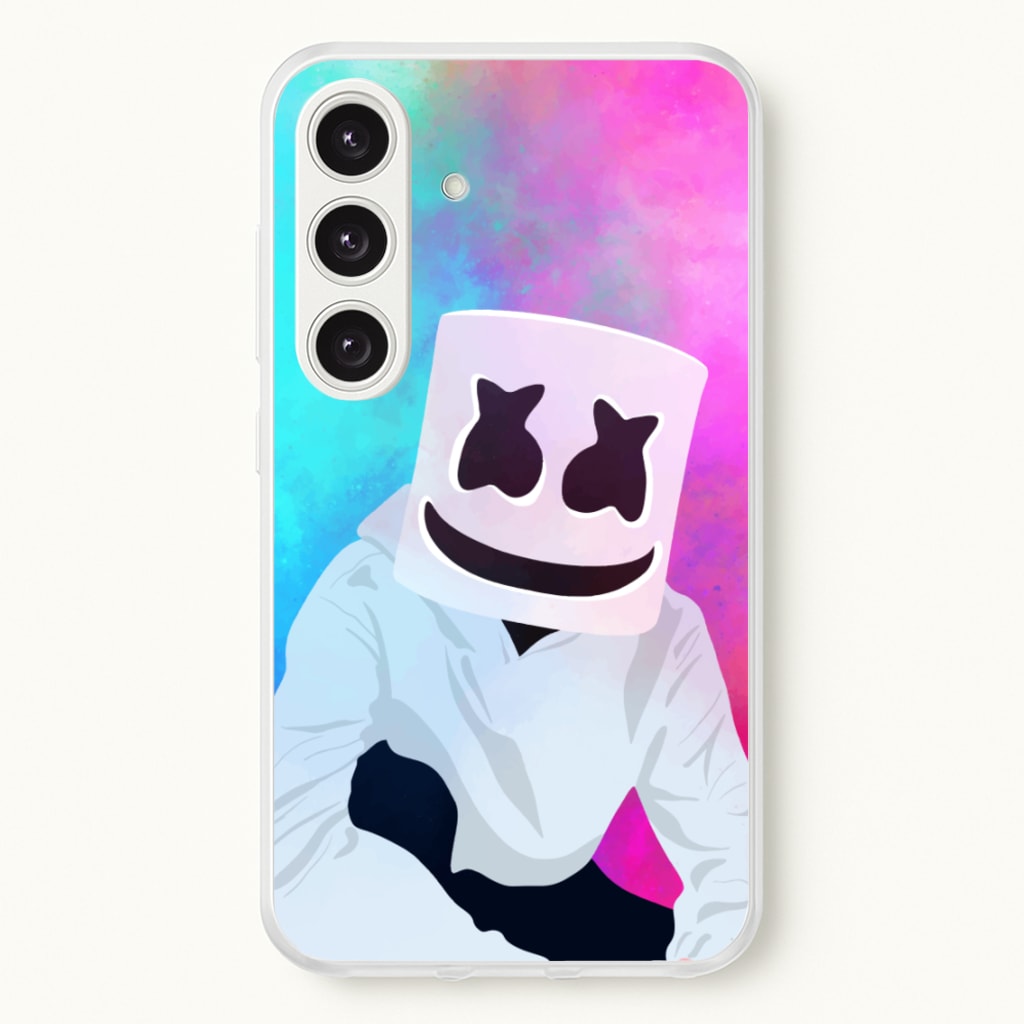 Rainbow White Helmet DJ - Marshmello Phone Case for Galaxy S25 Plus