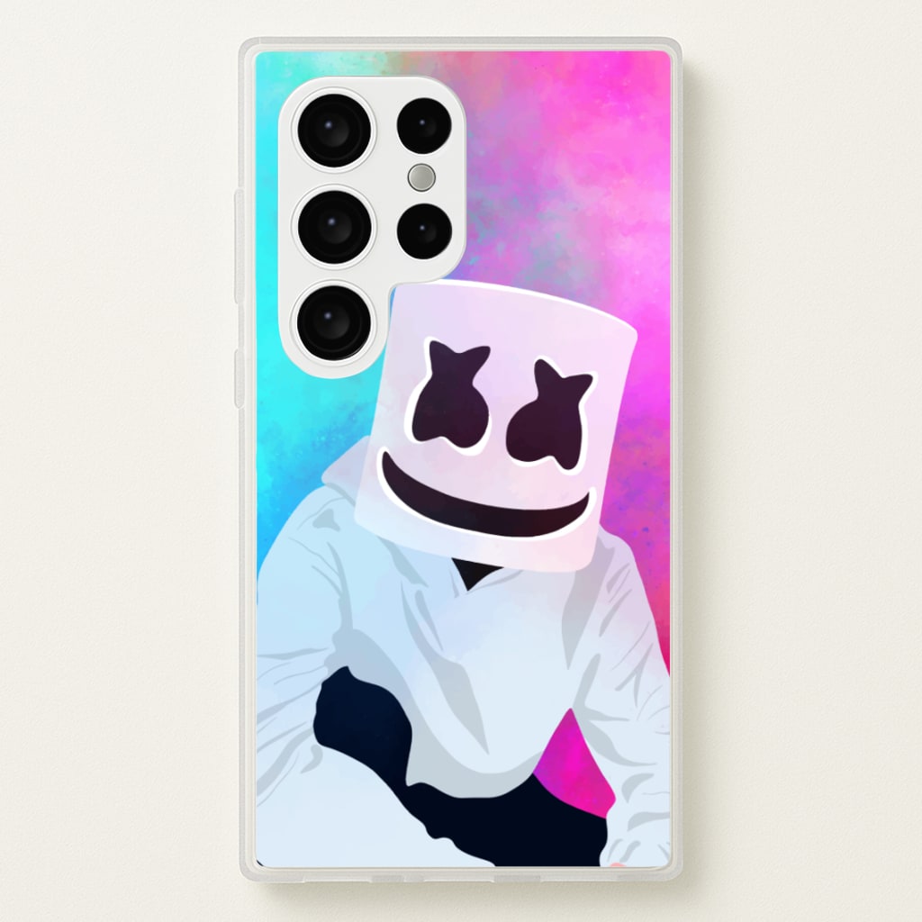 Rainbow White Helmet DJ - Marshmello Phone Case for Galaxy S24 Ultra
