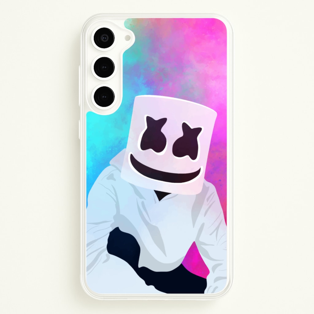Rainbow White Helmet DJ - Marshmello Phone Case for Galaxy S23