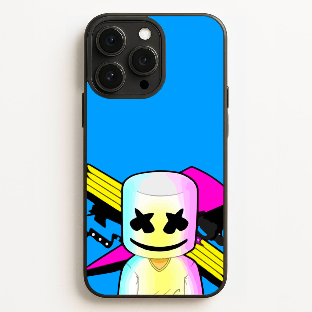 Neon Logo White Helmet DJ - Marshmello Phone Case for iPhone 16 Pro Max