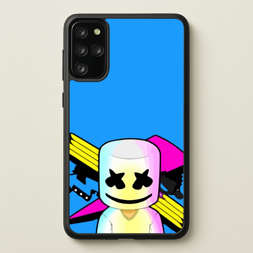 Neon Logo White Helmet DJ - Marshmello Phone Case for Galaxy S20 Plus