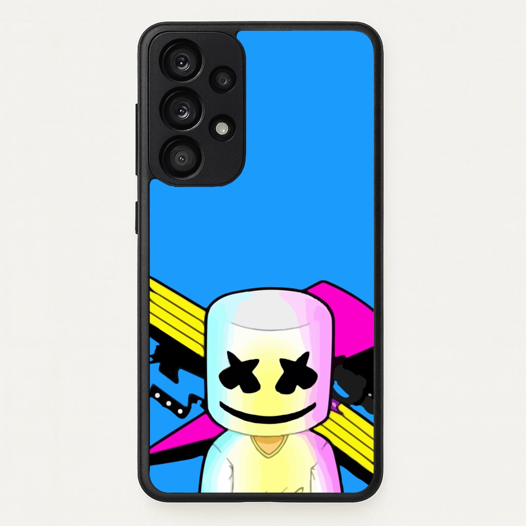 Neon Logo White Helmet DJ - Marshmello Phone Case for Galaxy A53