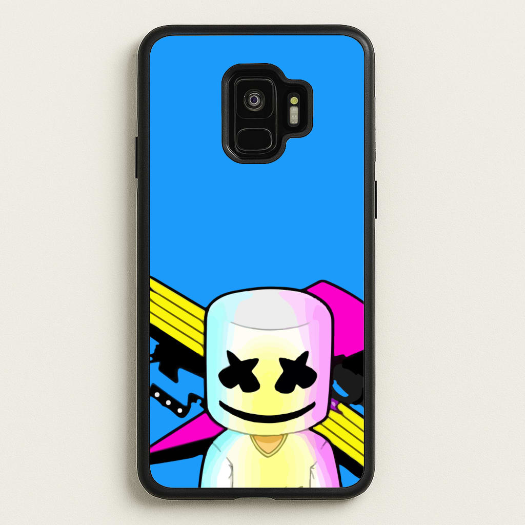 Neon Logo White Helmet DJ - Marshmello Phone Case for Galaxy S9