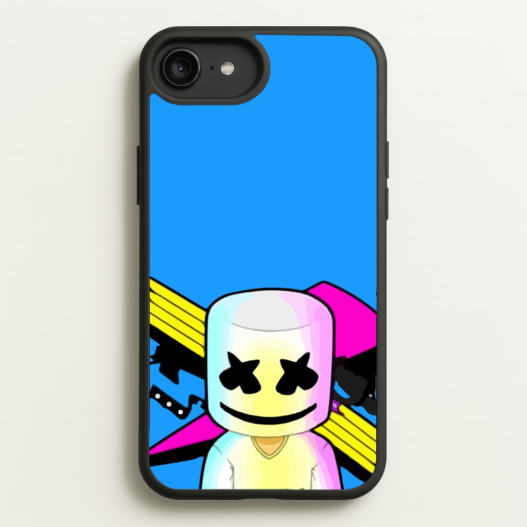 Neon Logo White Helmet DJ - Marshmello Phone Case for iPhone 6 Plus / 7 Plus / 8 Plus