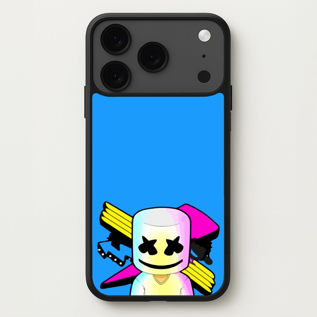 Neon Logo White Helmet DJ Phone Case for iPhone 17 Pro Max