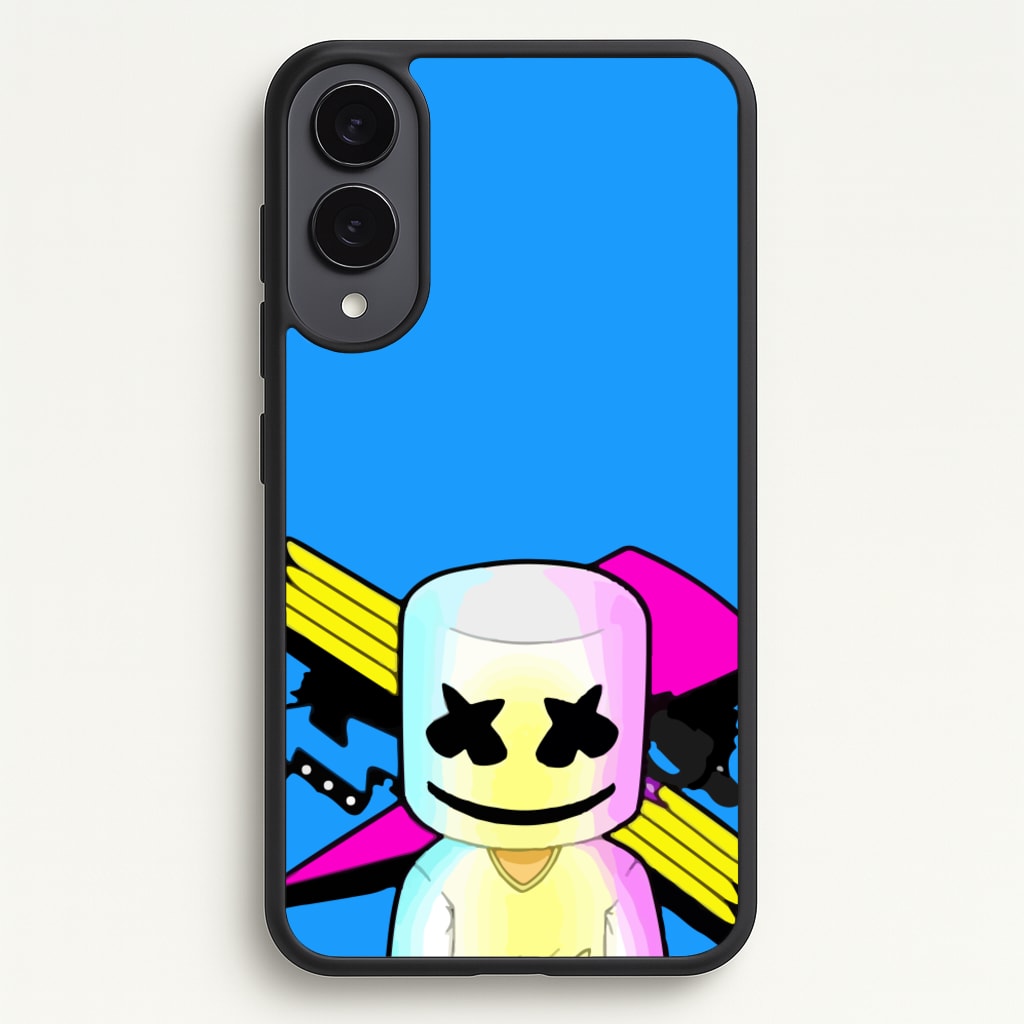 Neon Logo White Helmet DJ - Marshmello Phone Case for Galaxy S25 Edge