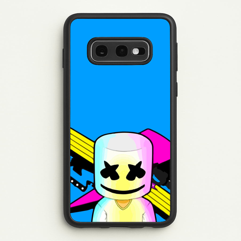 Neon Logo White Helmet DJ - Marshmello Phone Case for Galaxy S10e
