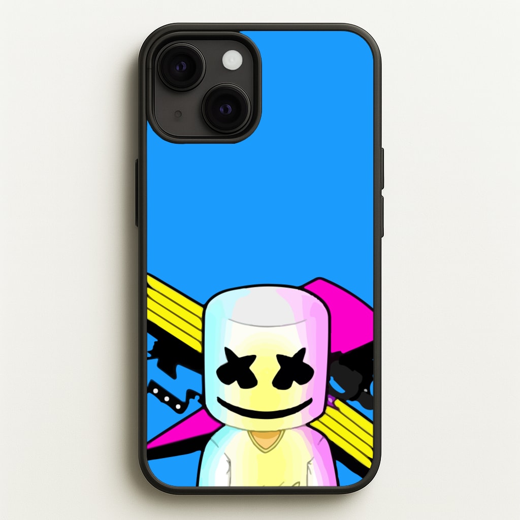 Neon Logo White Helmet DJ - Marshmello Phone Case for iPhone 13