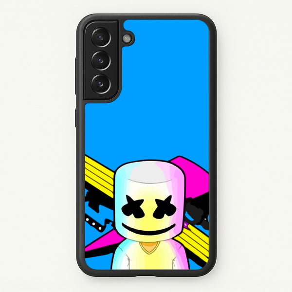Neon Logo White Helmet DJ - Marshmello Phone Case for Galaxy S21 Plus