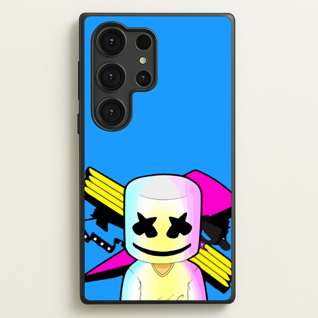 Neon Logo White Helmet DJ - Marshmello Phone Case for Galaxy S25 Ultra
