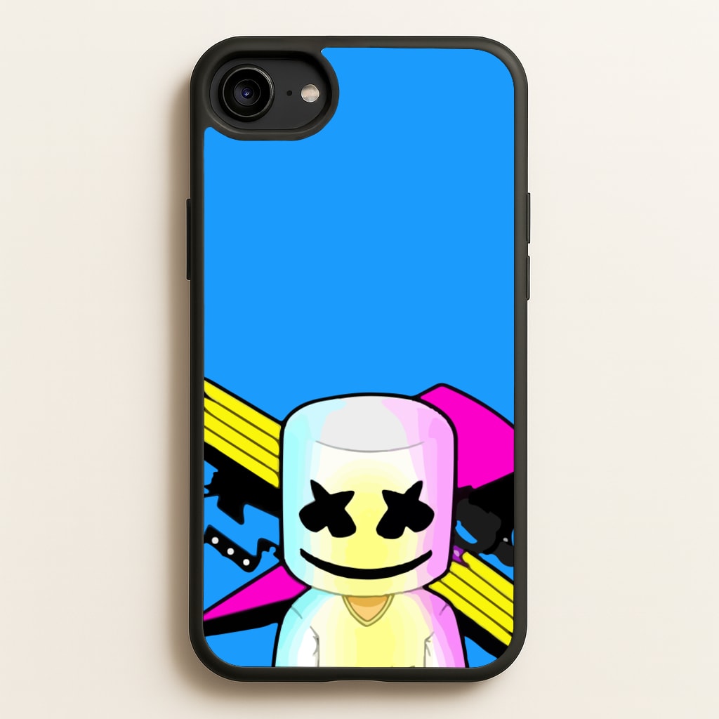 Neon Logo White Helmet DJ - Marshmello Phone Case for iPhone 6 / 7 / 8 / SE