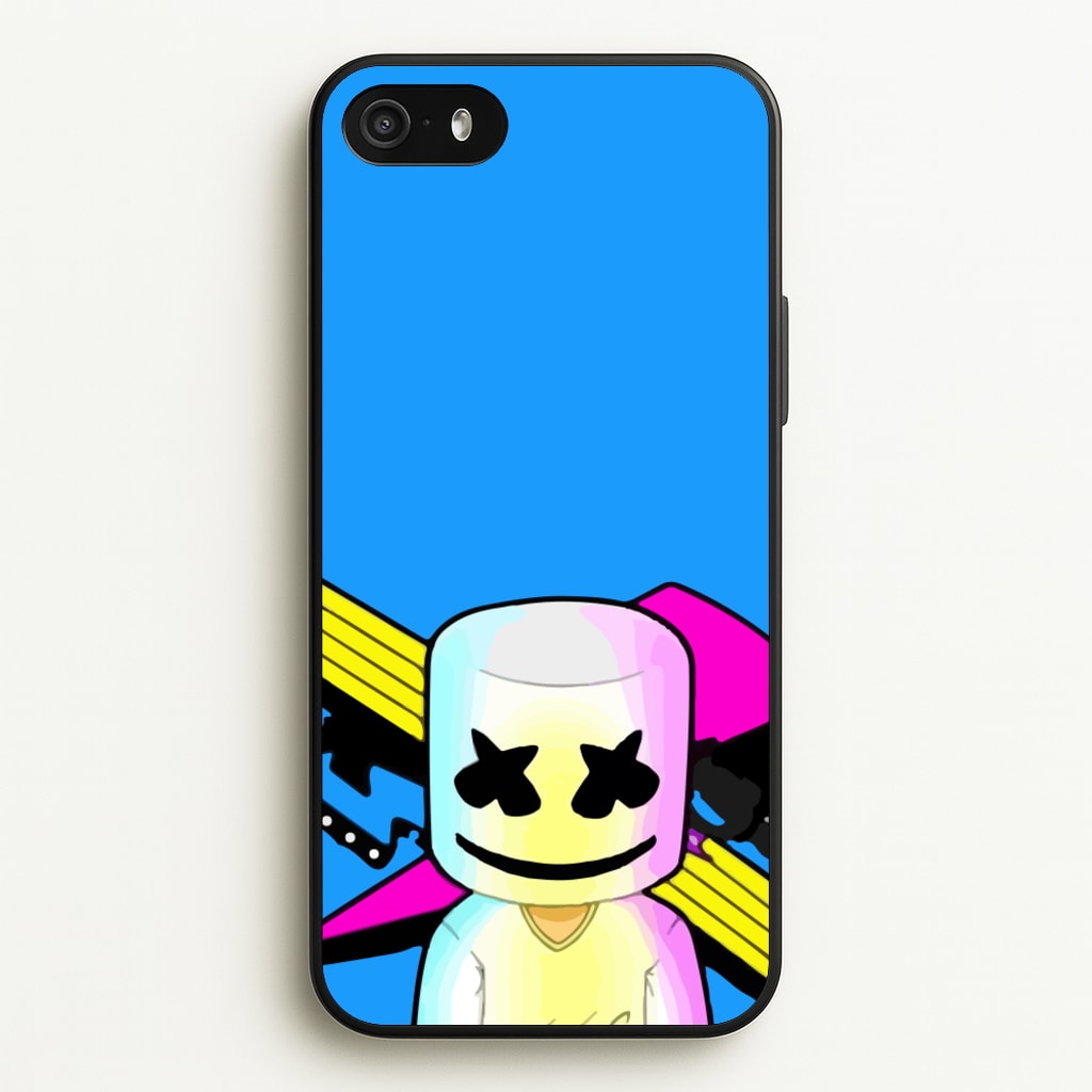 Neon Logo White Helmet DJ - Marshmello Phone Case for iPhone 5 / 5s / SE 2016