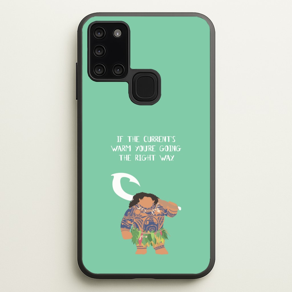 If The Current's Warm - Moana Phone Case for Galaxy A21s