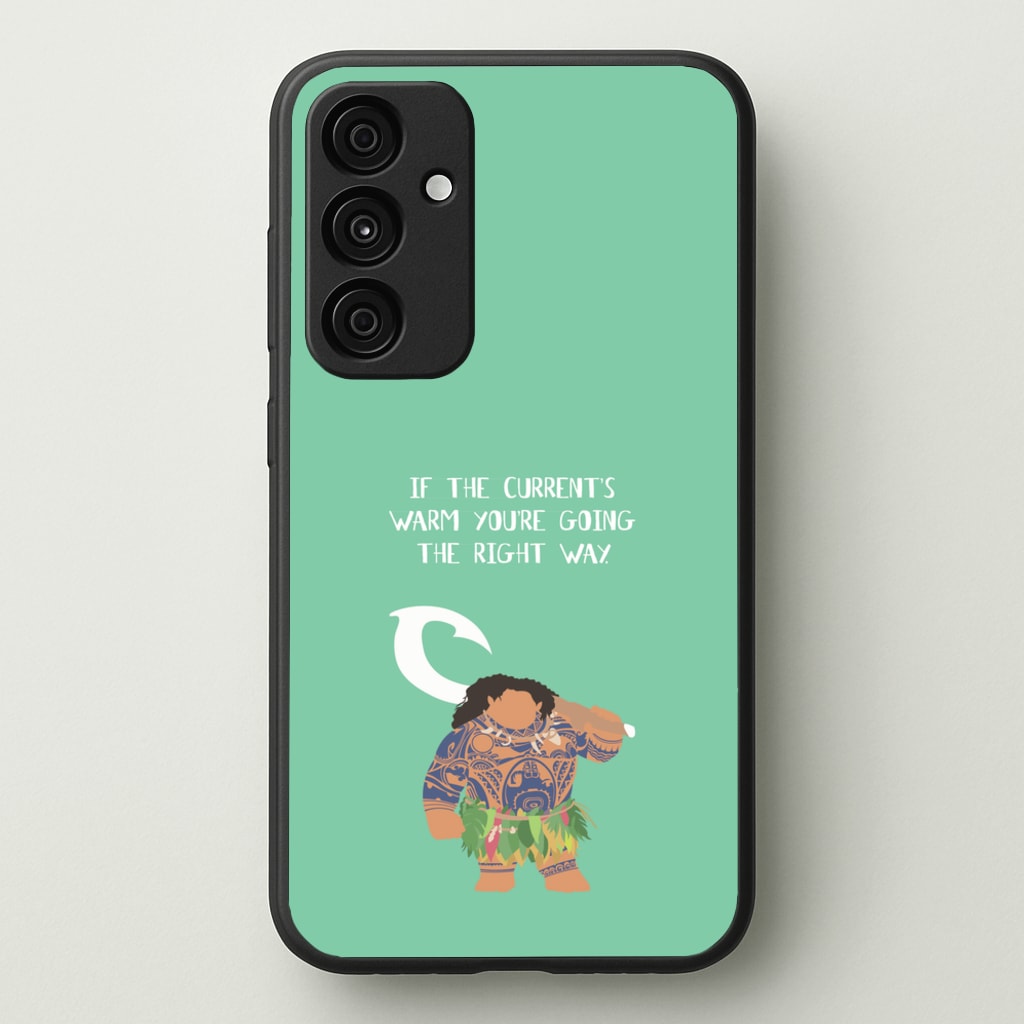 If The Current's Warm - Moana Phone Case for Galaxy A55
