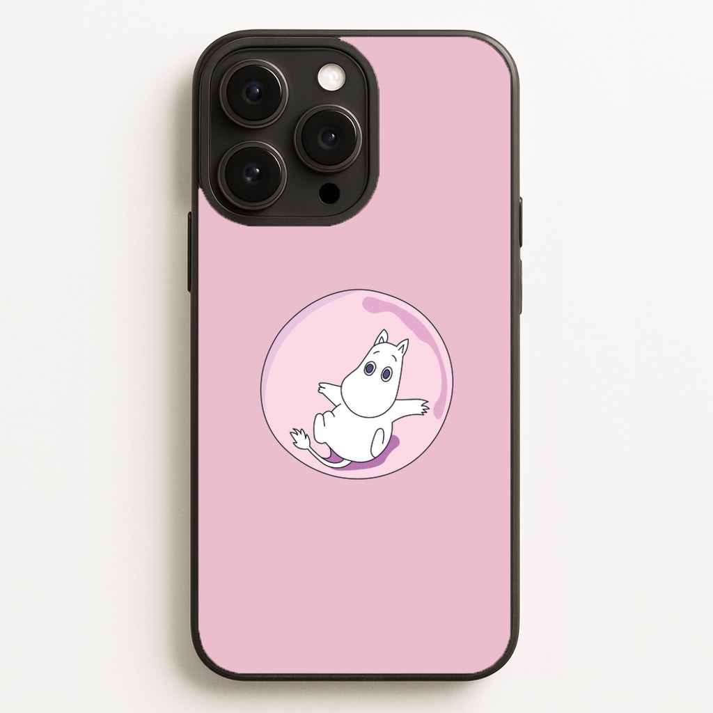 Moomin In A Pink Bubble - Moomin Phone Case for iPhone 16 Pro Max