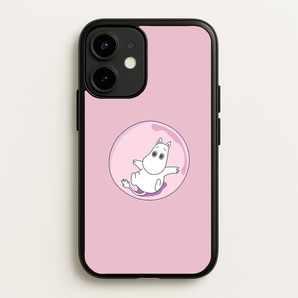 Moomin In A Pink Bubble - Moomin Phone Case for iPhone 12 / 12 Pro