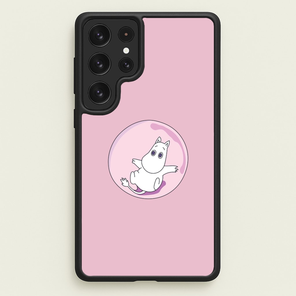 Moomin In A Pink Bubble - Moomin Phone Case for Galaxy S22 Ultra