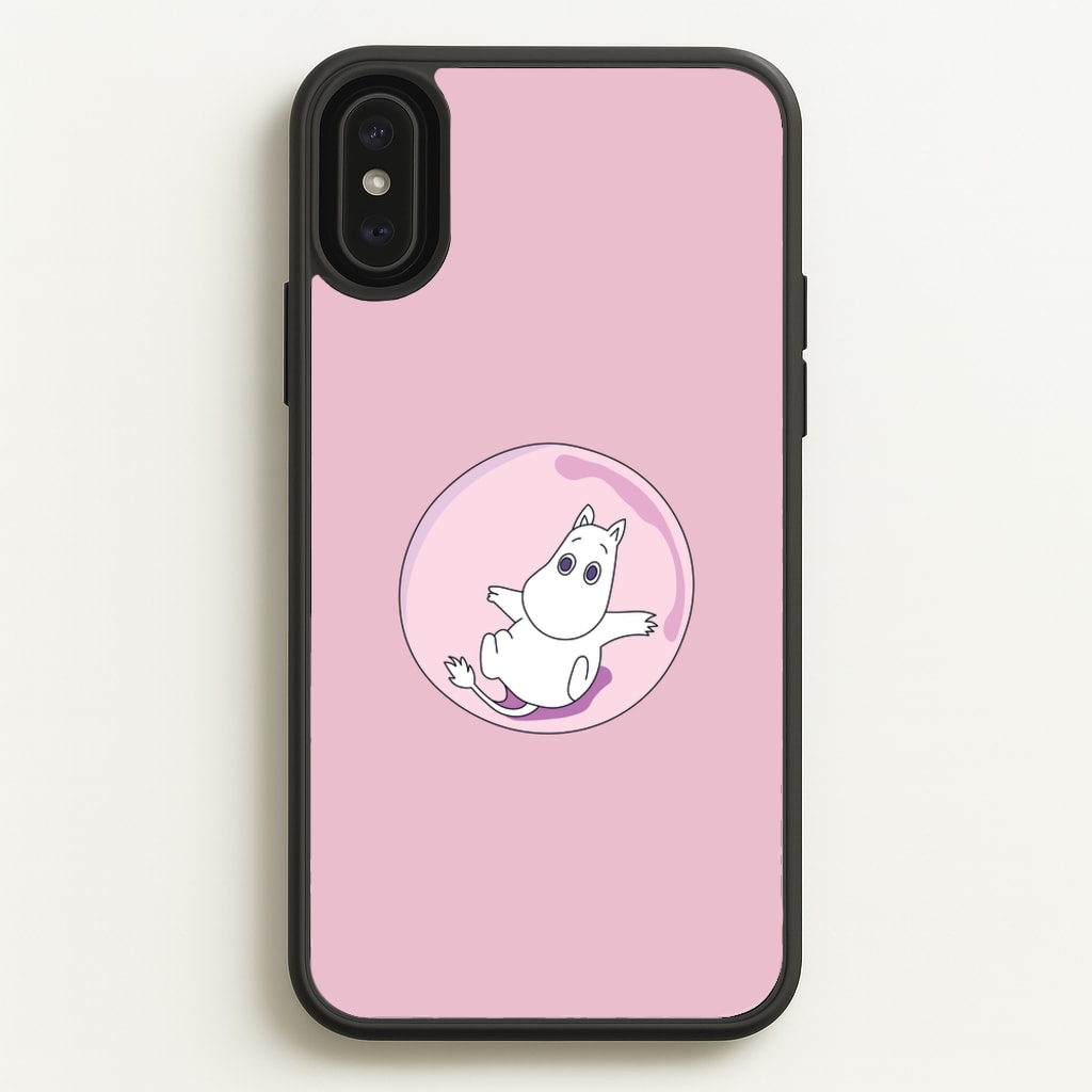 Moomin In A Pink Bubble - Moomin Phone Case for iPhone XS Max