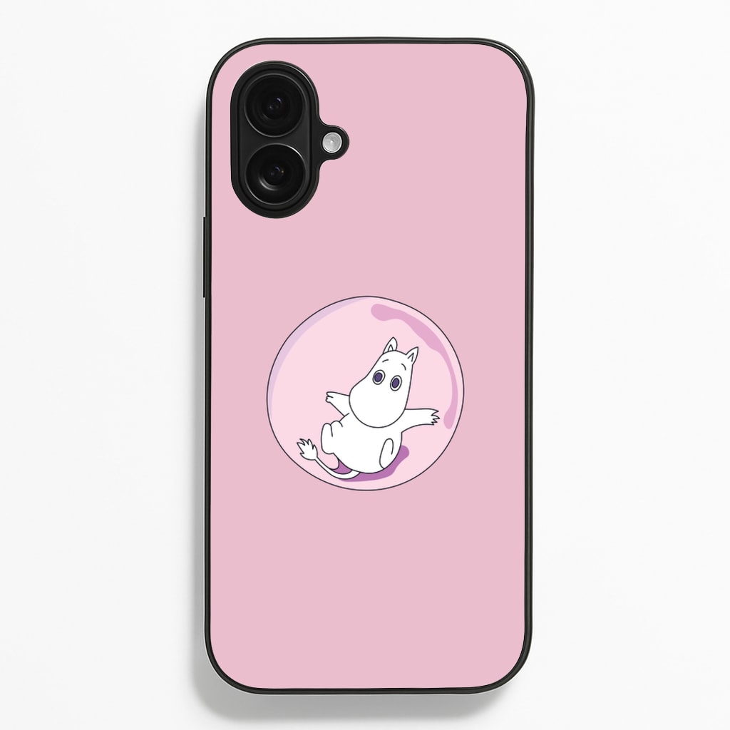 Moomin In A Pink Bubble - Moomin Phone Case for iPhone 16 Plus