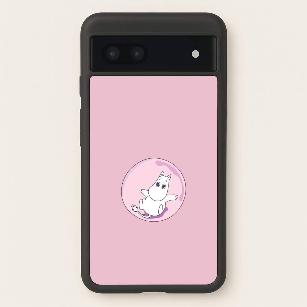 Moomin In A Pink Bubble - Moomin Phone Case for Google Pixel 7a