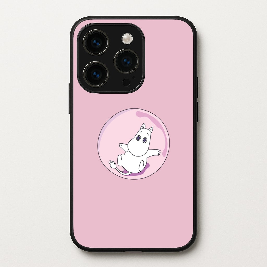 Moomin In A Pink Bubble - Moomin Phone Case for iPhone 15 Pro Max