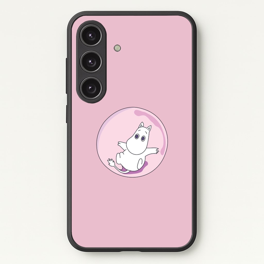Moomin In A Pink Bubble - Moomin Phone Case for Galaxy S25