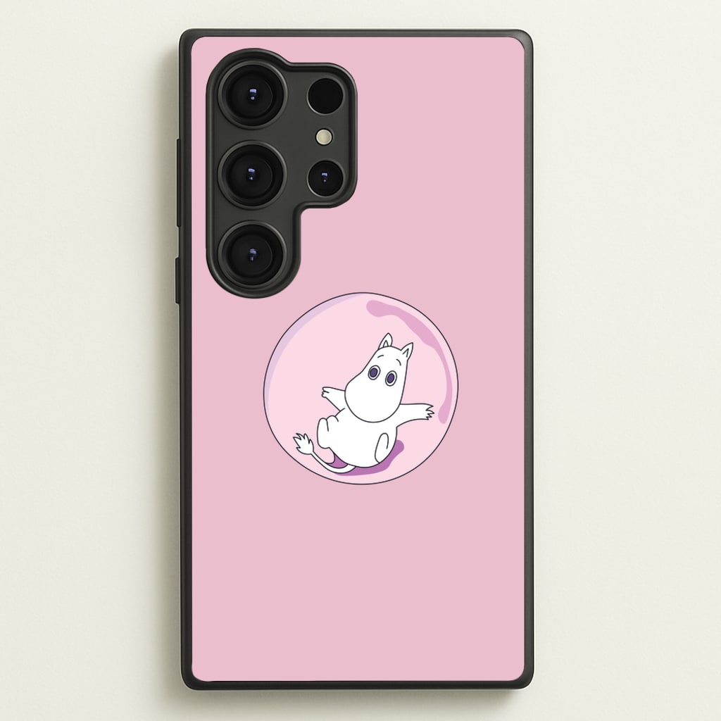 Moomin In A Pink Bubble - Moomin Phone Case for Galaxy S25 Ultra