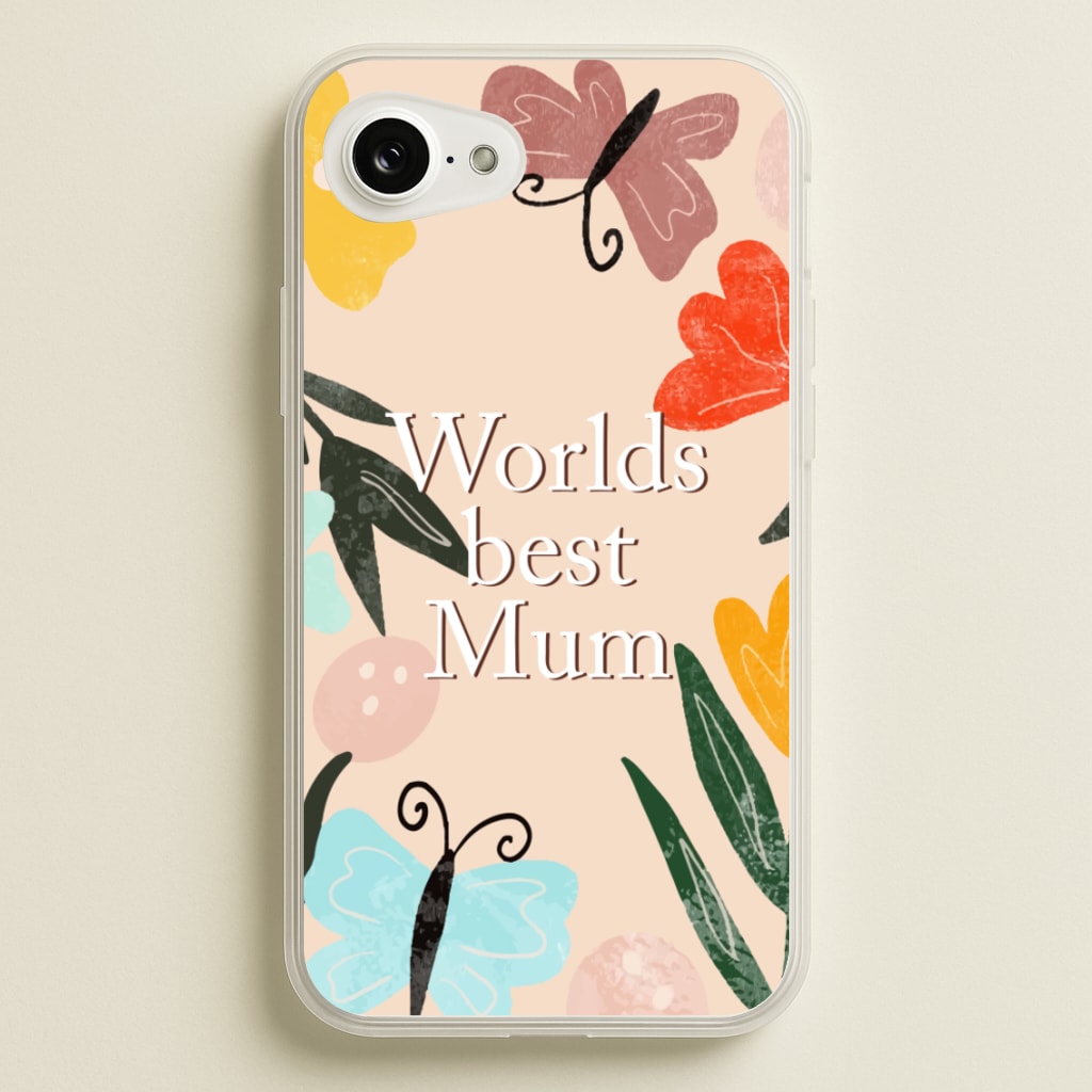 Worlds Best Mum - Floral Mother's Day - Mother's Day Phone Case for iPhone 16e