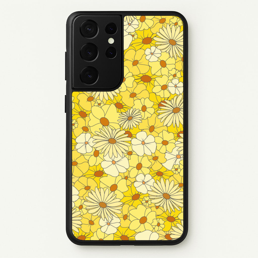 Yellow Flower Pattern - Mothers Day - Mother's Day Phone Case for Galaxy S21 Ultra