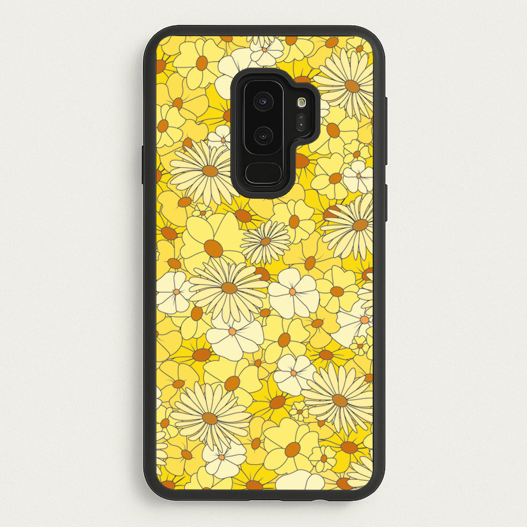 Yellow Flower Pattern - Mothers Day - Mother's Day Phone Case for Galaxy S9 Plus