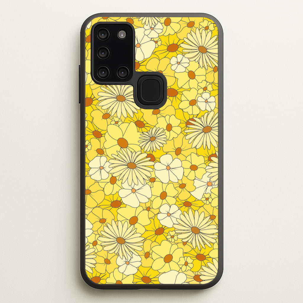 Yellow Flower Pattern - Mothers Day - Mother's Day Phone Case for Galaxy A21s
