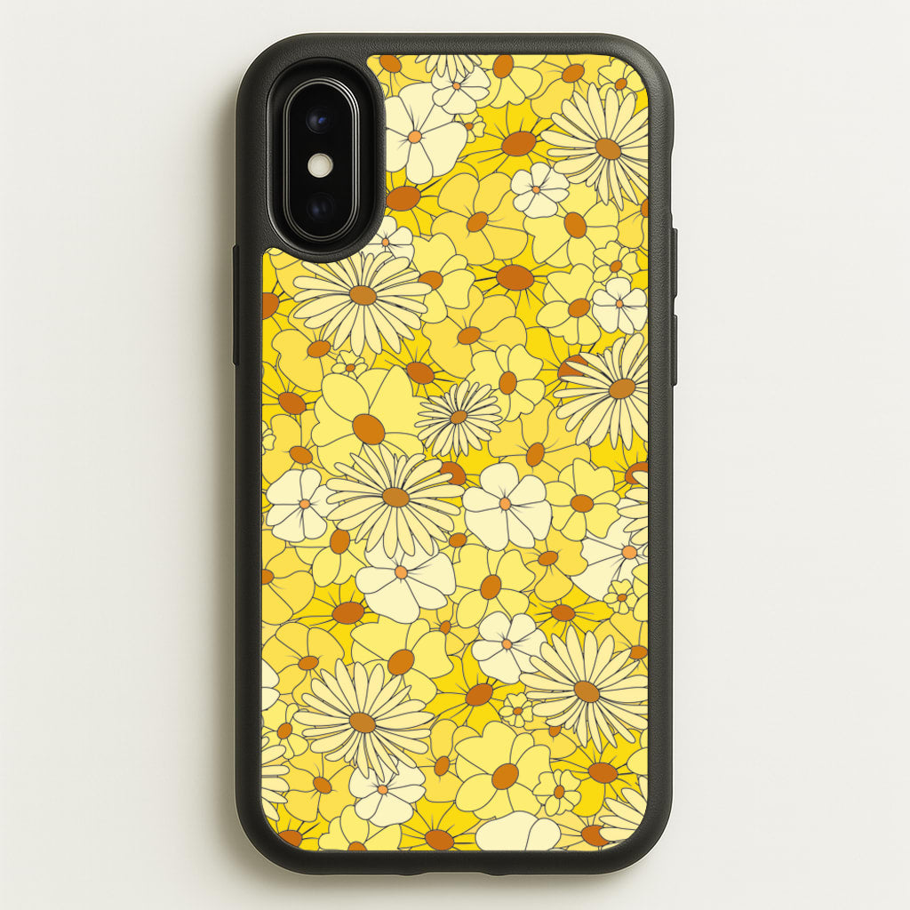 Yellow Flower Pattern - Mothers Day - Mother's Day Phone Case for iPhone X / XS