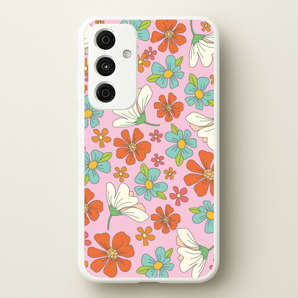 Pink Flower Pattern - Mothers Day - Mother's Day Phone Case for Galaxy A55
