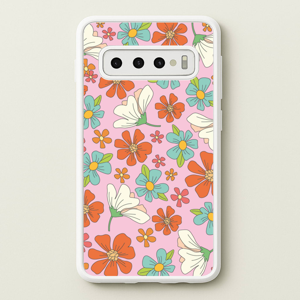Pink Flower Pattern - Mothers Day - Mother's Day Phone Case for Galaxy S10 Plus