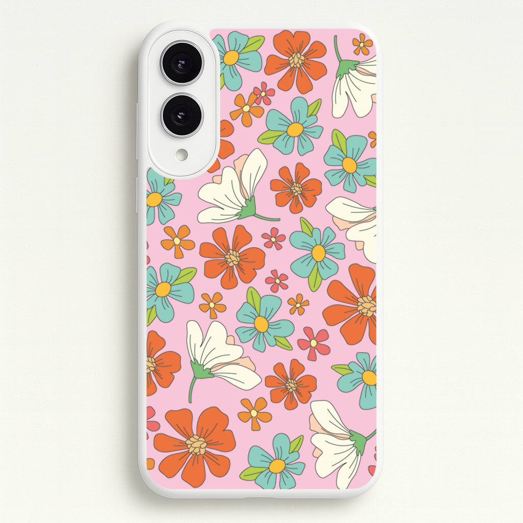 Pink Flower Pattern - Mothers Day - Mother's Day Phone Case for Galaxy S25 Edge