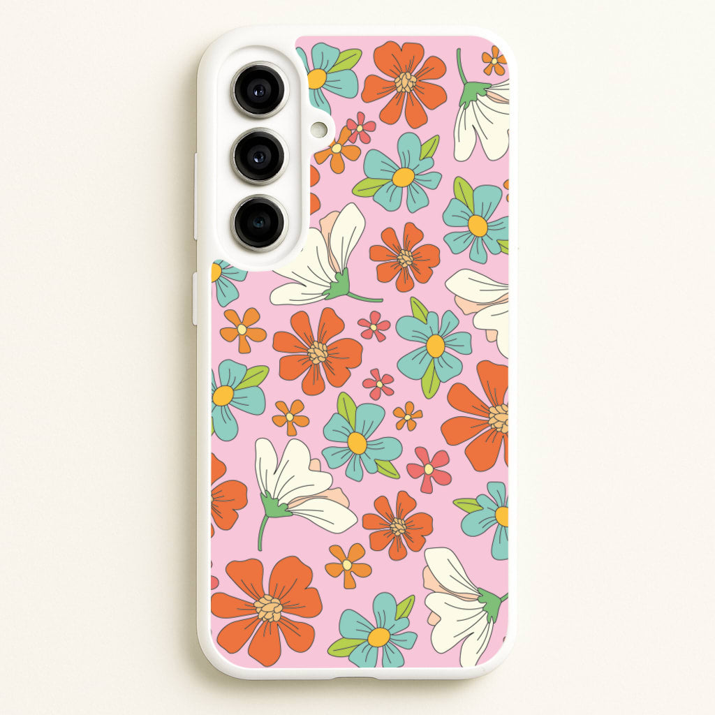 Pink Flower Pattern - Mothers Day - Mother's Day Phone Case for Galaxy A56