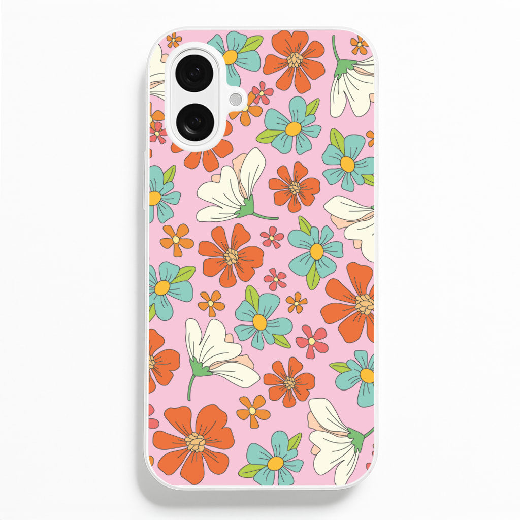Pink Flower Pattern - Mothers Day - Mother's Day Phone Case for iPhone 16 Plus