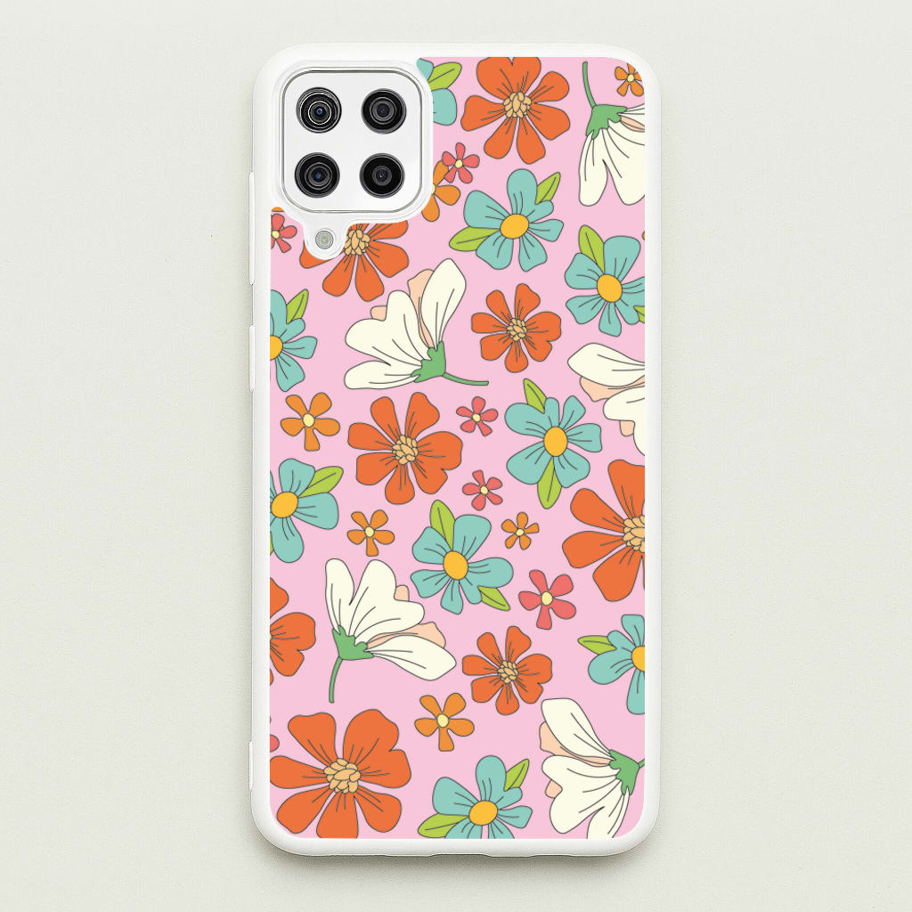 Pink Flower Pattern - Mothers Day - Mother's Day Phone Case for Galaxy A12
