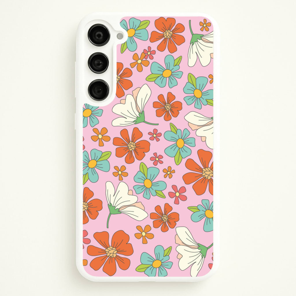 Pink Flower Pattern - Mothers Day - Mother's Day Phone Case for Galaxy S23
