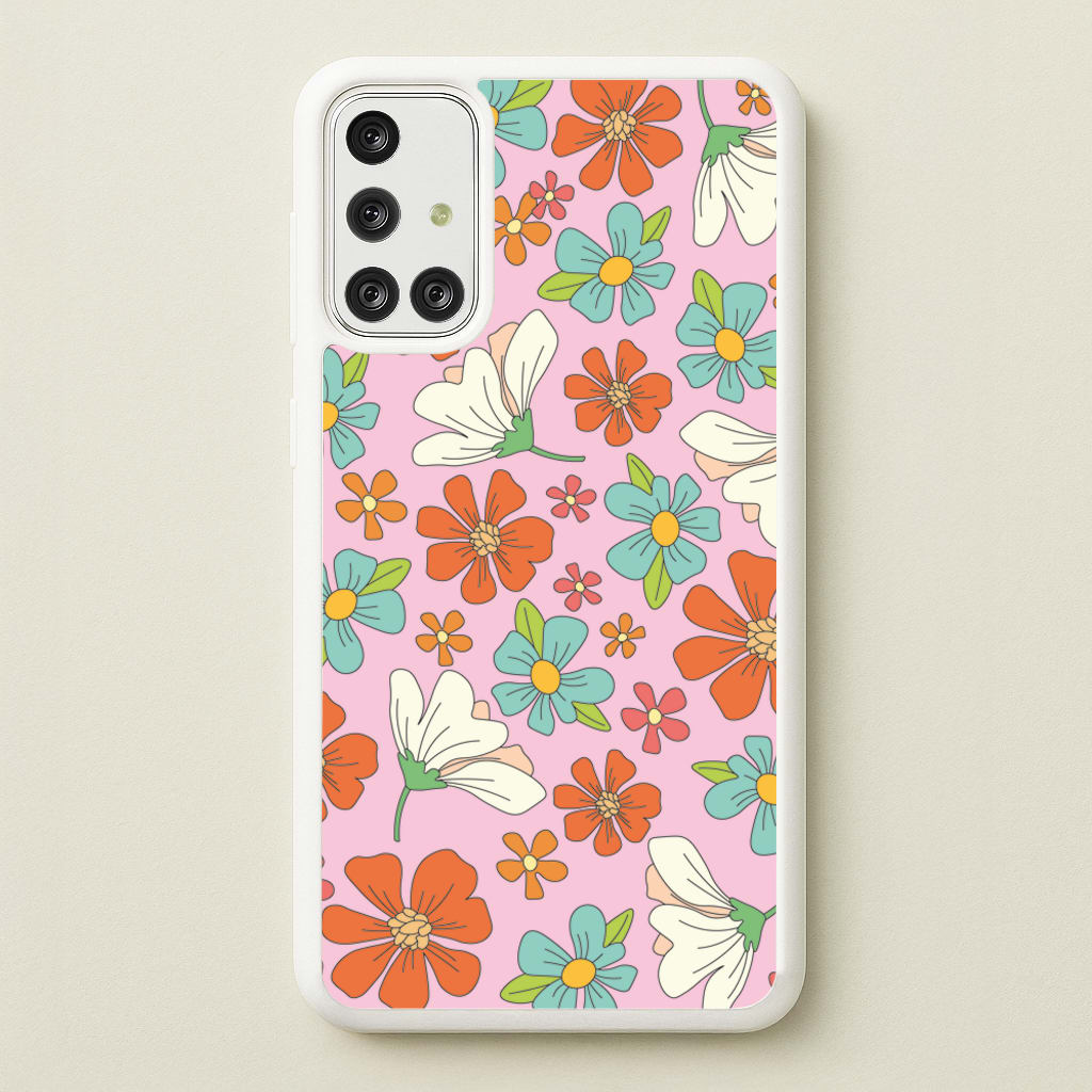 Pink Flower Pattern - Mothers Day - Mother's Day Phone Case for Galaxy A71