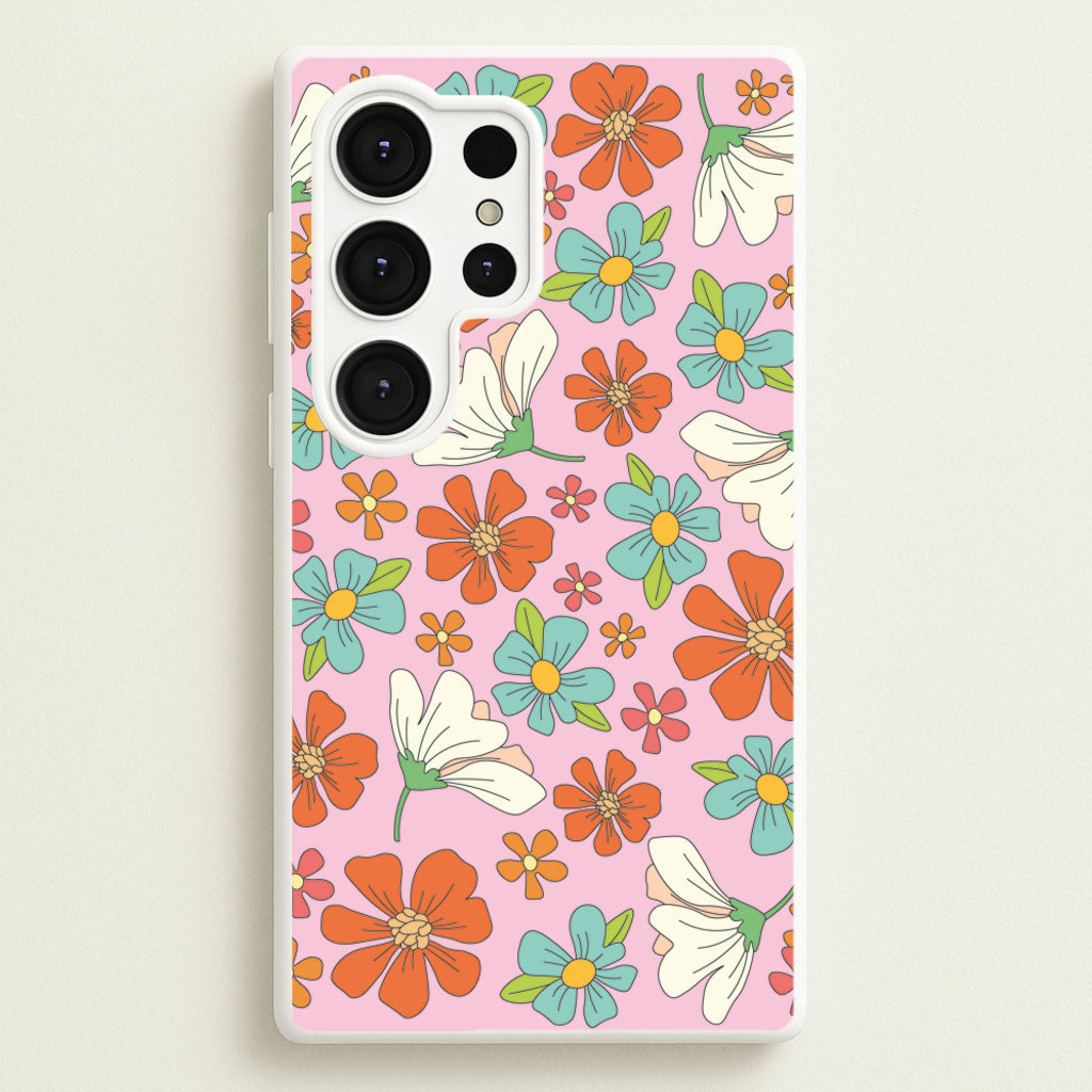 Pink Flower Pattern - Mothers Day - Mother's Day Phone Case for Galaxy S25 Ultra