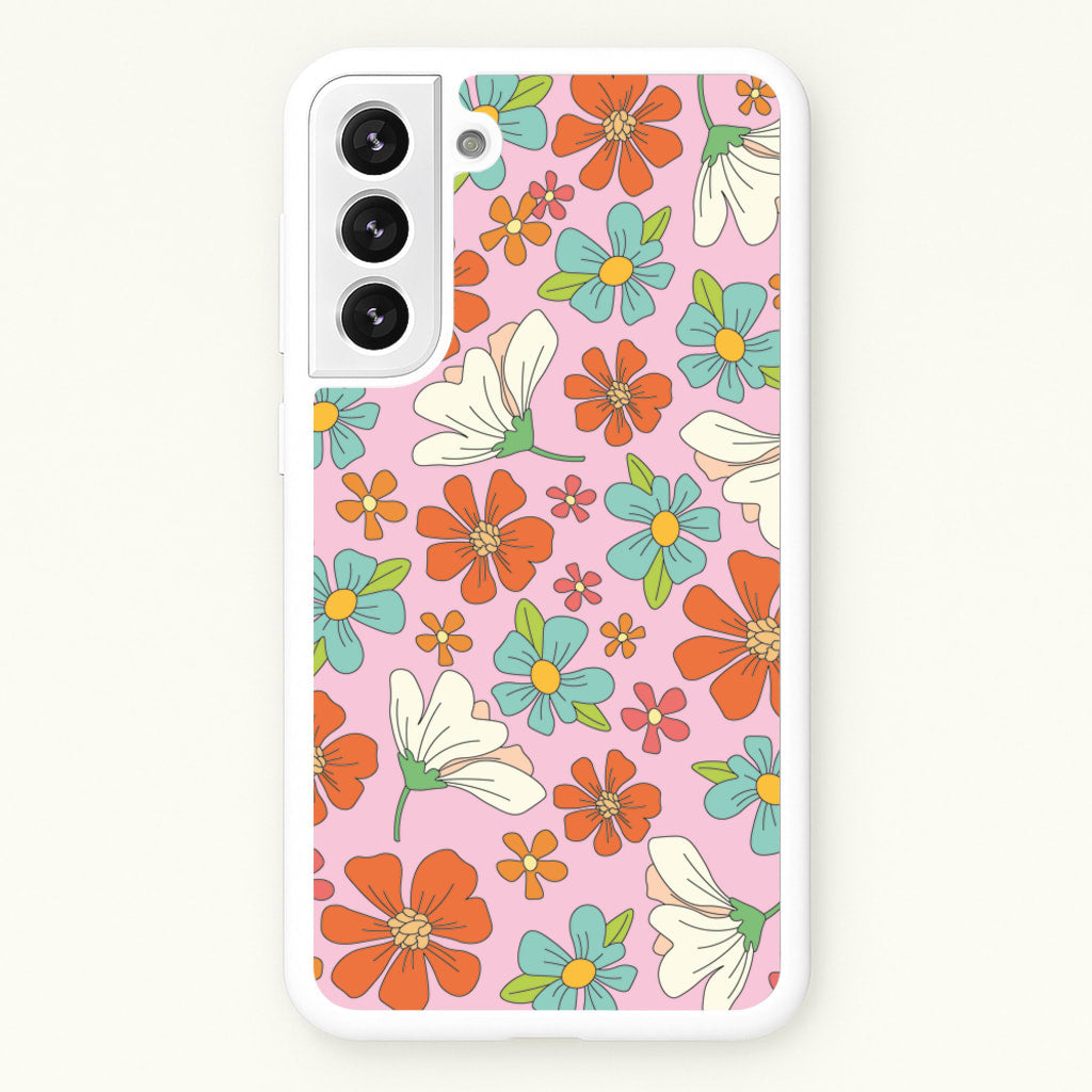 Pink Flower Pattern - Mothers Day - Mother's Day Phone Case for Galaxy S21